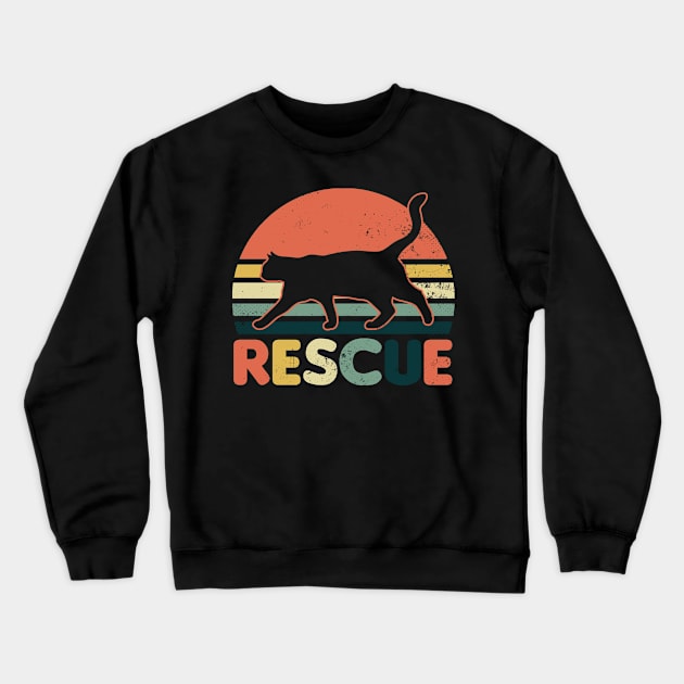 Cat Adoption Shirt | Vintage Retro Sunset Rescue Gift Crewneck Sweatshirt by Gawkclothing